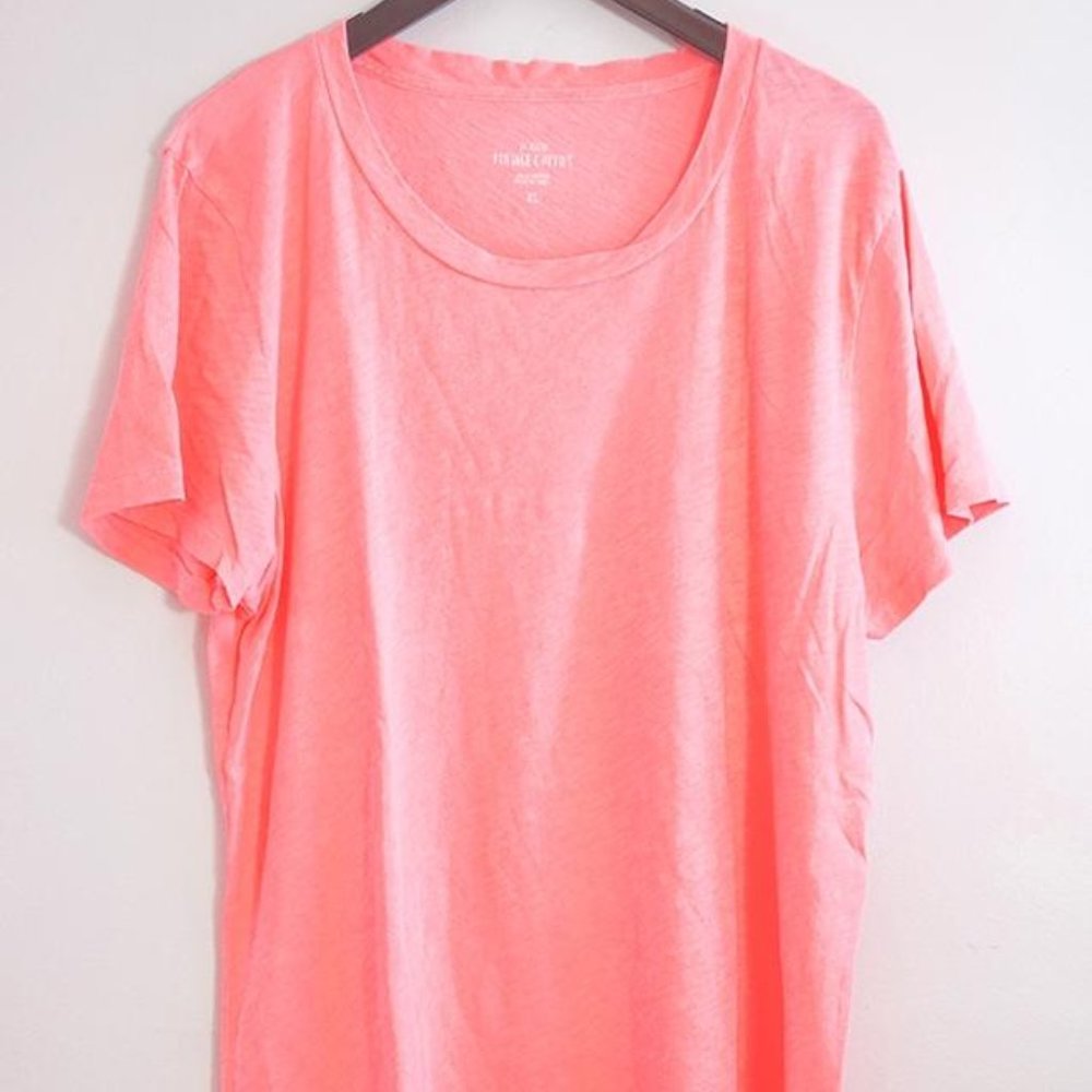 J.Crew Pink Vintage Cotton T-shirt Neon Tee Shirt